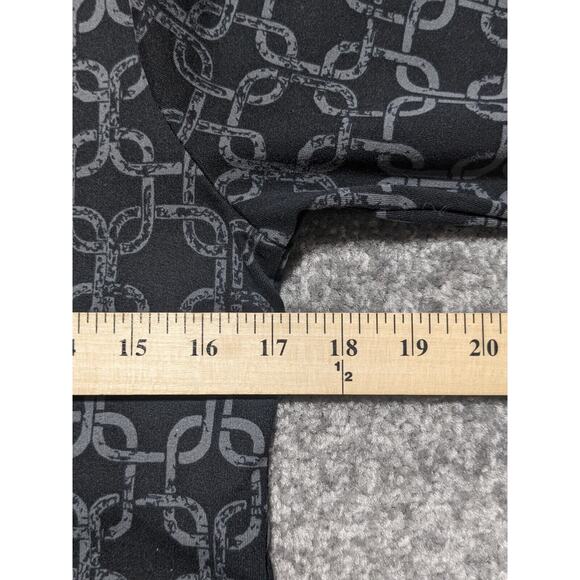 Soybu Activewear Dress Women M Black Pullover Geometric Link‎ Ruched 3/4 Sleeve - Picture 7 of 9
